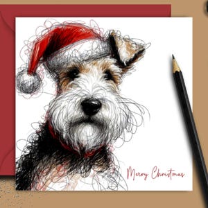 WIRE FOX TERRIER Dog Christmas Card (pawtrait) A Christmas card for every wire fox terrier dog owner, dog parent, family, groomer or walker