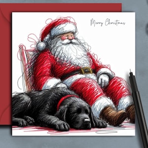 Biglietto di Natale per un cane LABRADOR NERO. (napnap) Un biglietto di Natale per un proprietario di un labrador nero, un genitore di un cane, una mamma, un papà di un cane, un nonno, un familiare o un amico.