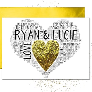 Biglietto Wedding Sparkle personalizzato, un bellissimo biglietto da inviare agli sposi, ai familiari che si sposano o ai buoni amici