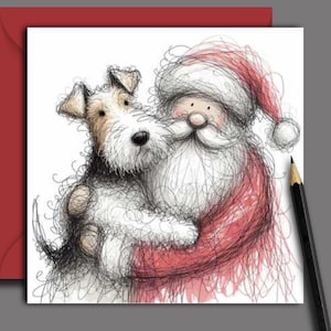 Biglietto di Natale per cani WIRE FOX TERRIER (bighug) Un biglietto di Natale per ogni proprietario di cane wire fox terrier, genitore di cane, famiglia, toelettatore o dog walker