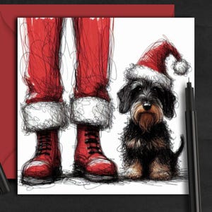DACHSHUND DOG-kerstkaart (fc) Een kerstkaart voor elke vriendelijke eigenaar, hondenouder, familie, vriend of hondentrimmer