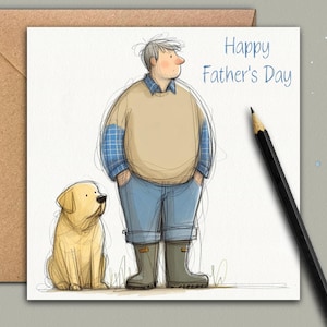 GELE LABRADOR Hondenvaderdagkaart (BestFriend)Een vaderdagkaart voor papa, de hondvader, stiefvader, opa of van labrador op vader.