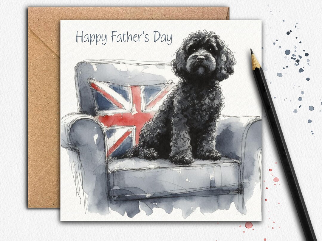 COCKAPOO (BLACK) Father's Day Card (onthechair) A Father's Day Card for ...