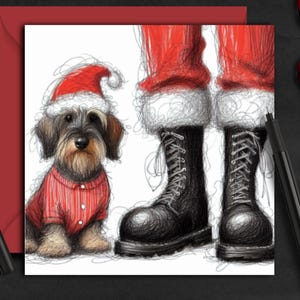 Biglietto di Natale per CANE BASSOTTO (fc) Un biglietto di Natale per ogni splendido proprietario di bassotto a pelo duro, genitore di cane, famiglia, amico o toelettatore per cani