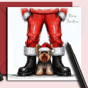 YORKSHIRE TERRIER DOG Christmas Card (fc). A great card to send to a Yorkie parent, mum, dad,  friend, dog walker or dog groomer