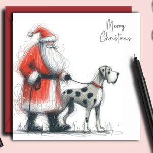 GREAT DANE Biglietto di Natale. La passeggiata con il cane. Un biglietto di Natale per ogni proprietario di un alano, genitore di un cane, familiare o amico di questi alani giganti.