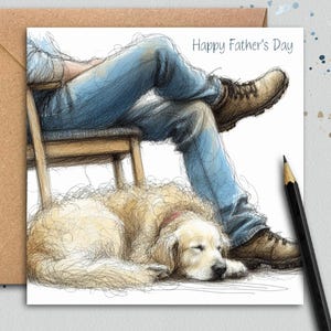 GOLDEN RETRIEVER Vaderdagkaart (BestFriend) Een vaderdagkaart van een Goldie voor de hondenvader, de hondenvader, stiefvader of opa