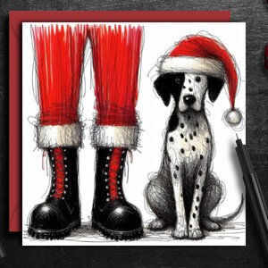 Carte de Noël DALMATION. Une carte de Noël pour chaque propriétaire de dalmatien, père de chien, maman de chien ou grand-parent de ces beaux chiens tachetés.