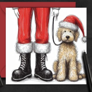 LABRADOODLE DOG-kerstkaart. (fc). Een kerstkaart voor elke geweldige labradoodle-eigenaar, hondenouder, familie, vriend of hondentrimster
