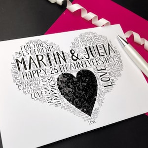 Biglietto personalizzato per il 25° anniversario di matrimonio