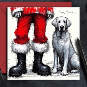 SILVER BLUE LABRADOR hondenkerstkaart.(fc) Een kerstkaart voor een zilverblauwe labeigenaar, hondenmama, hondenvader, grootouder, familie of vriend(in)