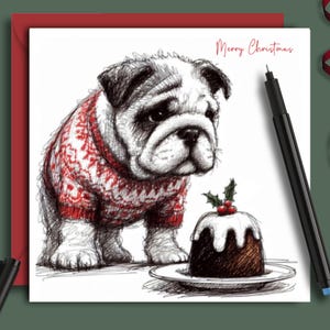 Carte de Noël BULLDOG, une carte pour chaque propriétaire, parent de chien, grand-parent, famille, ami ou tout fan de cette grande race britannique.