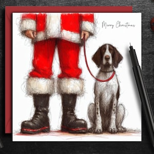 ENGLISH POINTER DOG Christmas Card. (fc) A Christmas card for every Pointer dog owner, parent, family or friend of these happy playful dogs.