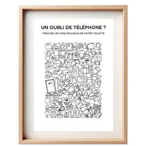 Poster umoristico WC cerca e trova | Divertente gioco da bagno | Decorazione murale A3 e A4 - 2 livelli di difficoltà