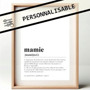Poster mit Definition „Oma“ – anpassbar – berührende und humorvolle Illustration – Geschenk für Oma – sentimentale Wanddekoration