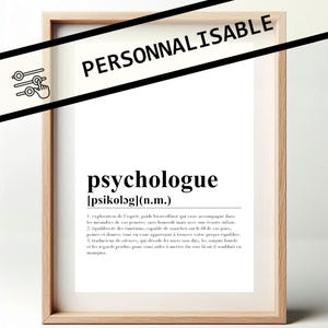 Plakat z definicją psychologa – sztuka minimalistyczna i inspirująca | Pomysł na prezent dla psychologa, emocjonalna dekoracja ścienna | Styl słownika