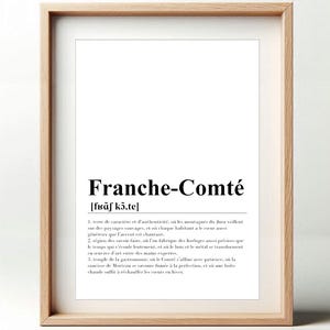 Poster Definition Franche-Comté | Originales typografisches Poster | Wanddekoration | Geschenkidee Region | Terroir & Tradition