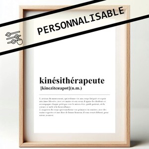 Póster de definición de Kiné - Arte minimalista de la pared | Idea de regalo original para fisioterapeuta | Decoración moderna e inspiradora