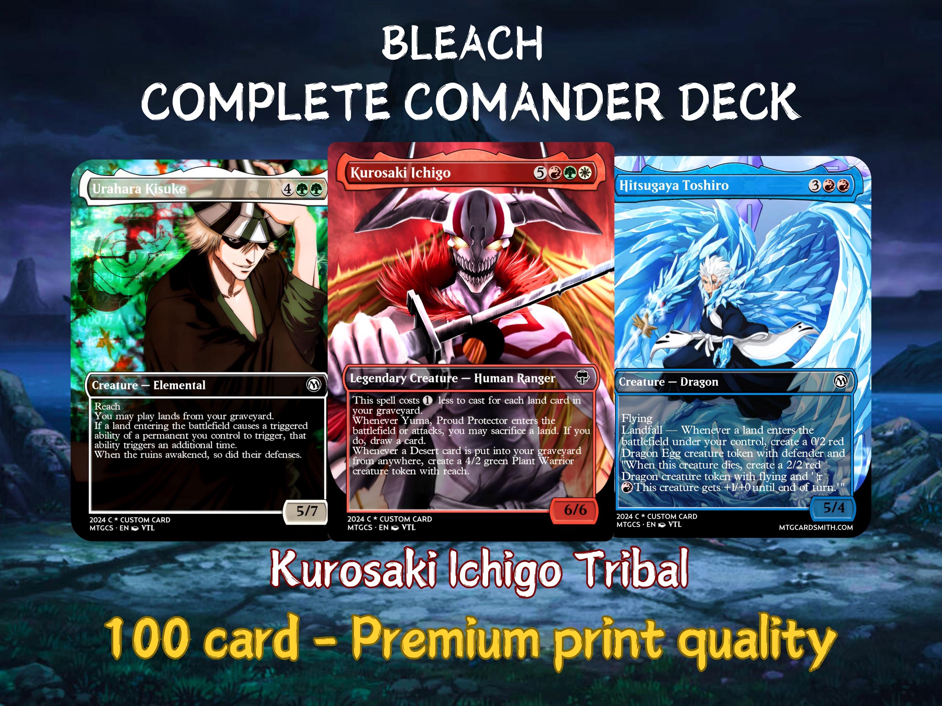 bleach mtg cards Bleach Commander Deck: Ichigo as Liesa, Shroud of Dusk • Custom MTG Card •  Premium Proxy Card • Complete Premium EDH Deck • Gift for Him