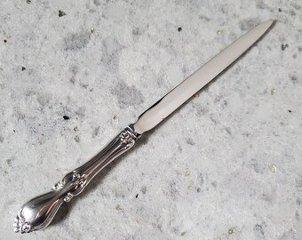 Vintage Towle Baroque Style Sterling Silver Letter Opener, Queen Elizabeth I Pattern, Hollow Handle, American Sterling