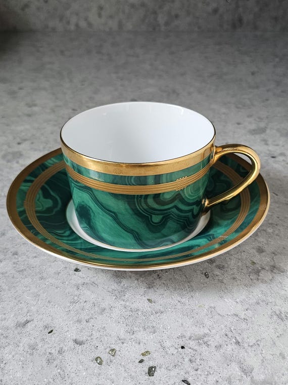 Vintage Christian Dior Fine China Gaudron Malachite Coffee