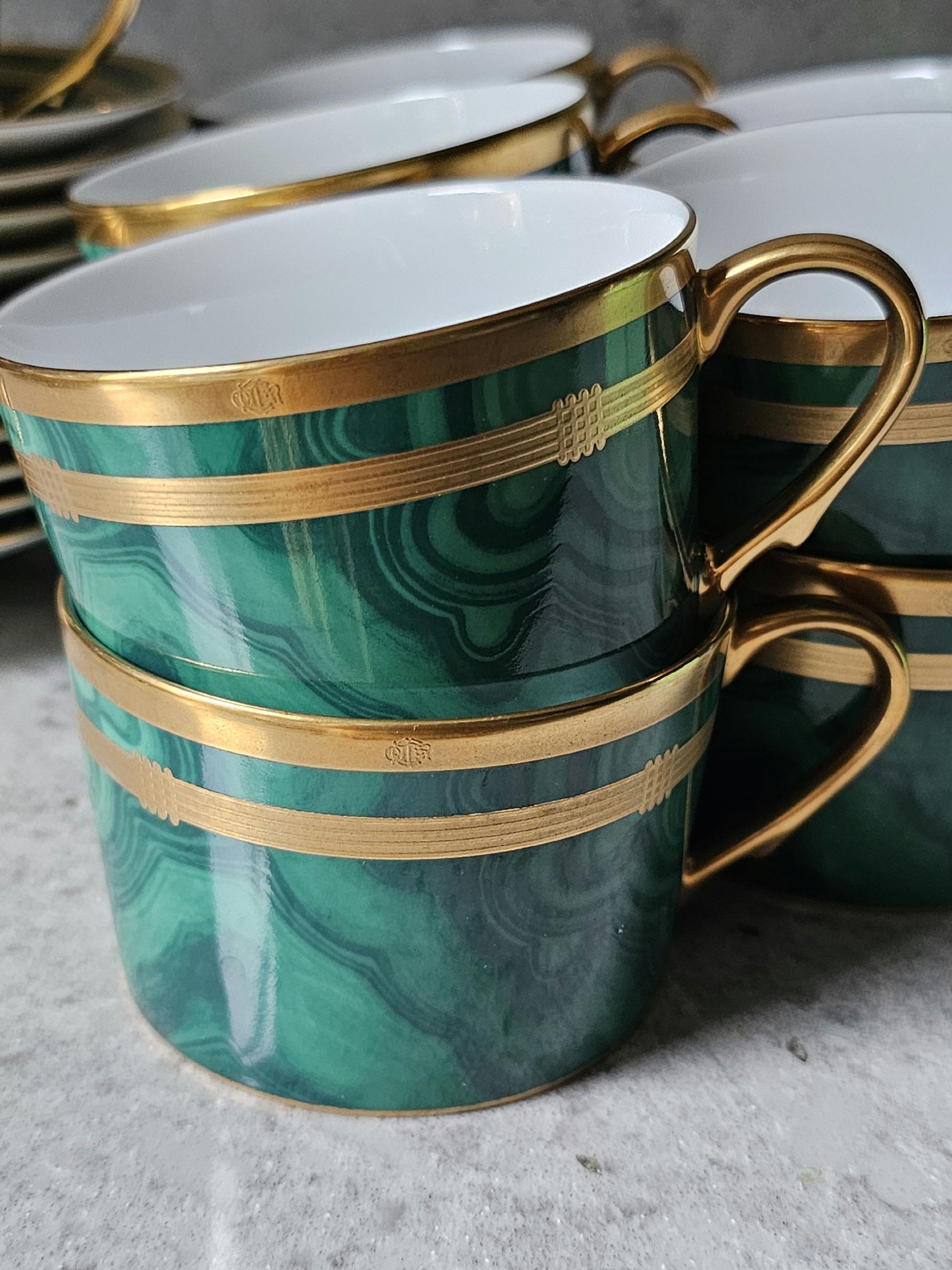 Vintage Christian Dior Fine China Gaudron Malachite Coffee /tea