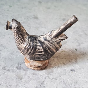 Rare Vintage Rooster Chicken Metal Children's Soap Bubble Pipe Attachment, Bubble Blower, Chicken Collector, Unique Toy