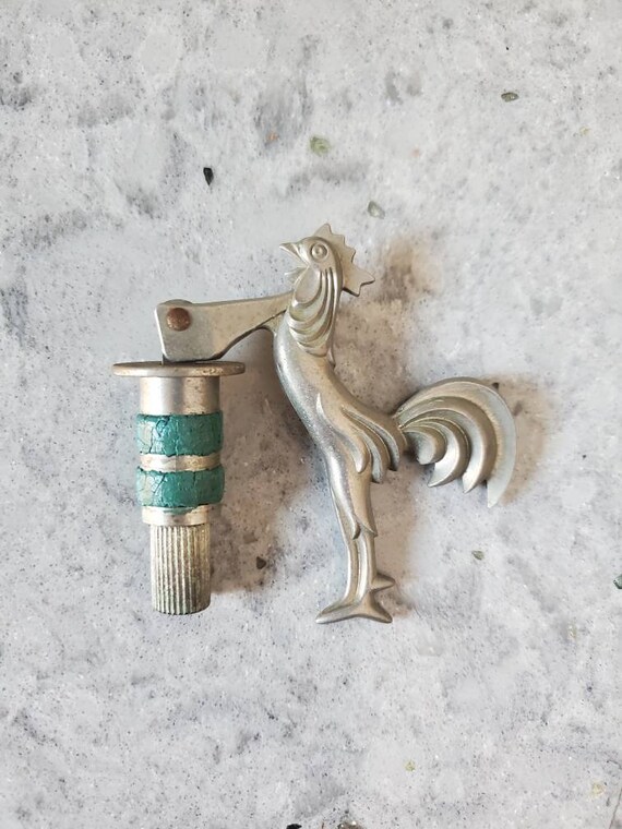 Cork A Bottle Do Vintage Rooster Chicken Bottle Stopper by Tempro 1950s