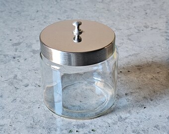 Vintage Profex Apothecary Jar, Dressing Jar with Stainless Steel Lid, 4" High