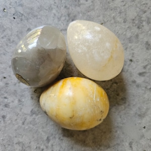 Vintage Alabaster Easter Eggs, Hand Carved In Italy, 3 Available