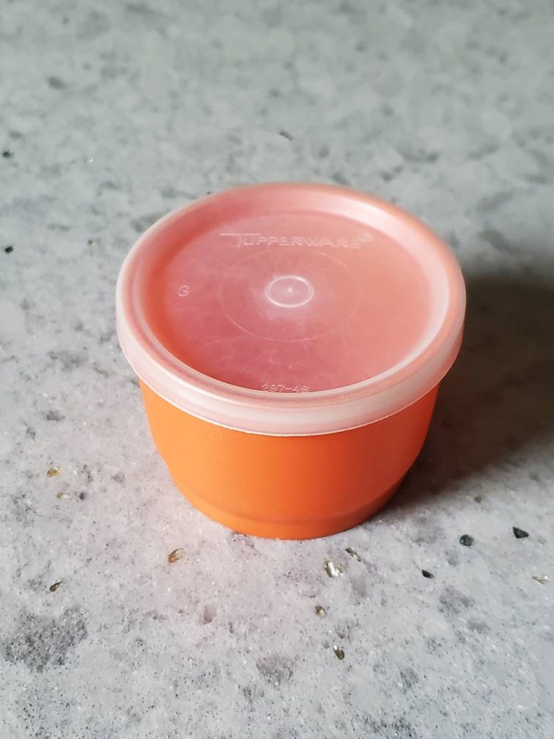 Small Vintage Orange Tupperware 1/2 Cup Container With Clear Lid, Snack  Size 