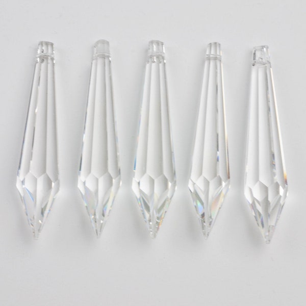 5 - 76mm Chandelier Crystal Prisms - FULL LEAD Crystal Icicle Prisms
