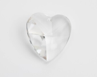 1- Asfour 40mm Heart Clear Crystal Prism Pendant(S-5)