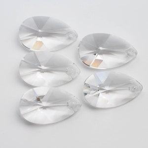5 Asfour  Chandelier Crystals 50mm FULL LEAD Crystal Clear Teardrop Crystal Prisms Style VaS73
