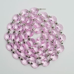 1 Yard (3 ft.) Chandelier Crystals Bead Garland Chain - Pink -  (S-19)