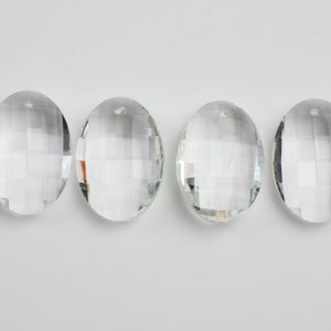 4 Chandelier Crystals Prisms -  38mm Clear Matrix Chandelier Crystals