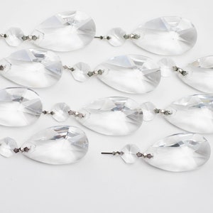 10 Asfour Lead Crystal Chandelier Crystals 50mm FULL LEAD Crystal Clear Teardrop Crystal Prisms with Top Bead Style VaS73