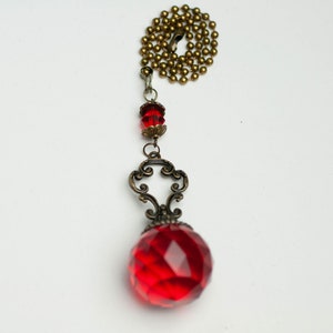 30mm Red Ball with Antique Gold Hardware