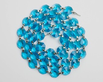 1 Yard (3 ft.) Chandelier Crystals Bead Garland Chain - Aqua -  Crystal