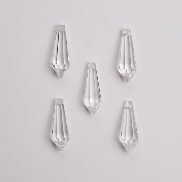5 Icicle Chandelier Asfour FULL LEAD Crystal Prisms Drops Pendants - 38mm Icicle Prisms