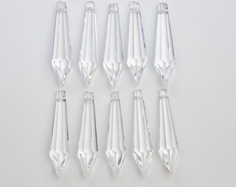 10 - 63mm Chandelier Crystal Prisms - FULL LEAD CRYSTAL Icicle Prisms