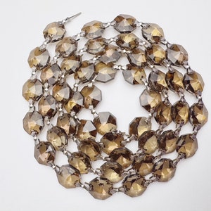 1 Yard (3 ft.) Chandelier Crystals Bead Garland Chain - Honey - ASFOUR Full Lead Crystal