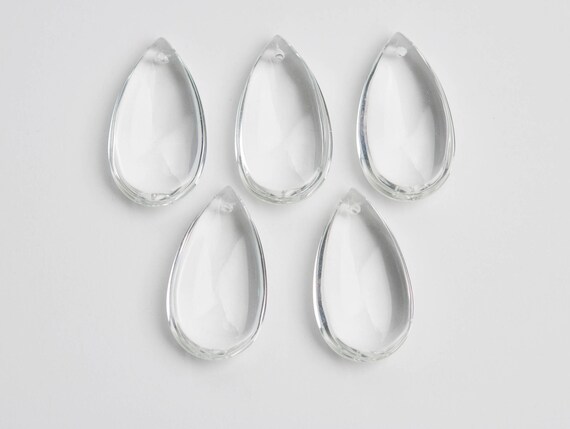 5 Clear 38mm Chandelier Crystals Prisms Smooth Image 0