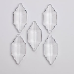 5- 63mm Clear Chandelier Crystals Prisms 1-Hole - Unique Cut - FULL LEAD Crystal