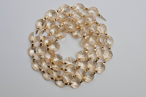 10 Feet Crystal Beads Chain Garland of Clear Chandelier Bead Lamp Chain 10 Feet Crystal Beads Chain Garland of Clear Chandelier Bead Lamp Chain