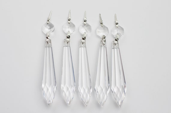5 Chandelier Crystals Prisms 76mm U Drop Icicle Afour Lead - Crystal Chandelier Prisms 76 Mm 5 Chandelier Crystals Prisms 76mm U Drop Icicle Afour Lead - Crystal Chandelier Prisms 76 Mm