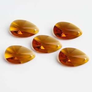 5 - 28mm Amber Chandelier Crystal Prisms - Asfour FULL LEAD Crystal Prism