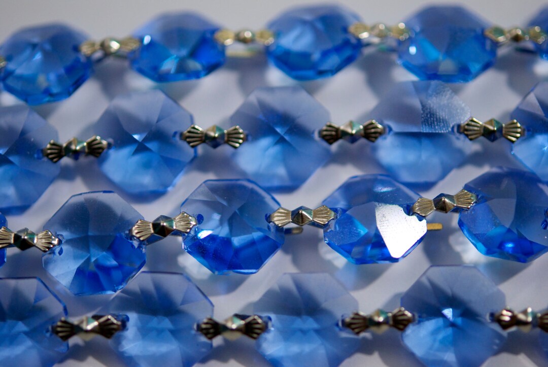 1 Yard 3 Ft. Chandelier Crystals Bead Garland Chain Sapphire Etsy