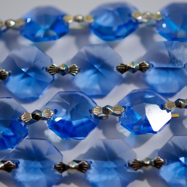 1 Yard (3 ft.) Chandelier Crystals Bead Garland Chain - Sapphire