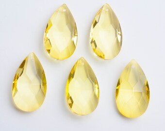 5- 38mm Lemon Yellow Teardrops